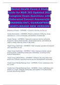 Mental Health Exam 2 Study Guide for NUR 383 Updated 2025 Complete Exam Questions with Elaborated Correct Answers&vert;&vert;A&plus; GRADED&vert;&vert;100&percnt; GUARANTEED PASS&excl;&excl;&excl;<BRAND NEW VERSION>