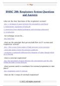 BMSC 208&colon; Respiratory System Questions  and Answers