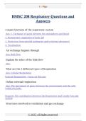 BMSC 208 Respiratory Questions and  Answers