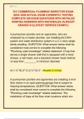 ICC COMMERCIAL PLUMBING INSPECTOR EXAM  2025&sol; 2026 ACTUAL EXAM CURRENTLY TESTING  COMPLETE 450 EXAM QUESTIONS WITH DETAILED  VERIFIED ANSWERS WITH RATIONALES &sol;ALREADY  GRADED A&plus;&vert;&vert;LATEST VERIFIED EXAM&excl;&excl;&excl;&vert;&vert; 