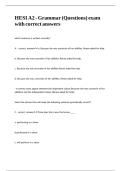 HESI A2 - Grammar &lpar;Questions&rpar; exam with correct answers
