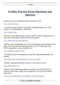 Cardiac Practice Exam Questions and  Answers