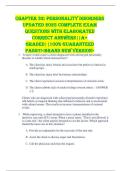 Chapter 32&colon; Personality disorders Updated 2025 Complete Exam Questions with Elaborated Correct Answers&vert;&vert;A&plus; GRADED&vert;&vert;100&percnt; GUARANTEED PASS&excl;&excl;&excl;<BRAND NEW VERSION>