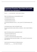 Grammar Practice Test Hesi A2 exam with correct answers