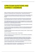 CIPM EXAM QUESTIONS AND CORRECT ANSWERS