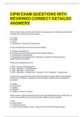 CIPM EXAM QUESTIONS WITH REVIEWED CORRECT DETAILED ANSWERS