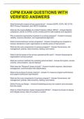 CIPM EXAM QUESTIONS WITH VERIFIED ANSWERS
