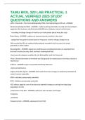 TAMU BIOL 320 LAB PRACTICAL 1 ACTUAL VERIFIED 2025 STUDY QUESTIONS AND ANSWERS