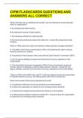 CIPM FLASHCARDS QUESTIONS AND ANSWERS ALL CORRECT