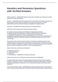 Genetics and Genomics Questions with Verified Answers