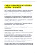 CIPM IAPP EXAM QUESTIONS AND CORRECT ANSWERS
