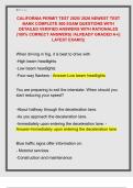 CALIFORNIA PERMIT TEST 2025&sol; 2026 NEWEST TEST  BANK COMPLETE 500 EXAM QUESTIONS WITH  DETAILED VERIFIED ANSWERS WITH RATIONALES  &lpar;100&percnt; CORRECT ANSWERS&rpar; &sol;ALREADY GRADED A&plus;&vert;&vert;  LATEST EXAM&excl;&excl;&vert;&vert; 