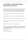 Acct 311 Quiz 1 - Misc IFRS Questions exam with correct answers