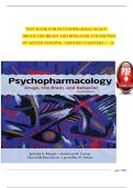 TEST BANK FOR PSYCHOPHARMACOLOGY DRUGS THE BRAIN AND BEHAVIOR 4TH EDITION BY MEYER NURSING&comma; VERIFIED CHAPTERS 1 - 20 