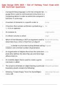 Game Design EOPA 2025 &ndash; End of Pathway Final Exam with 450 Verified Questions