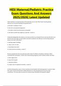 Package Deal For HESI Maternity & Pediatrics  Exam Questions With 100&percnt; Correct Answers  &vert; Latest Version &vert; 2025&sol;2026