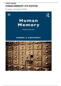 TEST BANK for HUMAN MEMORY 4TH EDITION LATEST VERSION 2025&sol;2026 GRADED &lbrack;A&plus;&rsqb; ALL QUESTIONS FULLY ANSWERED CORRECTLY BY GABRIEL A&period; RADVANSKY &lpar;AUTHOR&rpar;