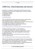 CIPM Test - Chris B Questions and Answers