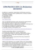 CIPM PRATICE TEST 2 &lpar;1-30&rpar; Questions  and Answers