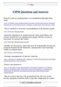 CIPM Questions and Answers 