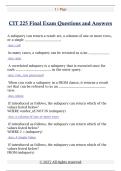 CIT 225 Final Exam Questions and Answers