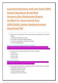 Louisiana Business and Law Exam With Actual Questions & Verified Answers&comma;Plus Rationales&sol;Expert Verified For Guaranteed Pass 2025&sol;2026 &sol;Latest Update&sol;Instant Download Pdf