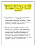 Stryker Gallup Questions and Answers 2025 2026 Complete Interview Preparation Guide  with Model Answers Strategies and Tips for  Job Success 
