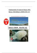 Solutions Manual For Fundamentals of Corporate Finance&comma; 14th Edition by Ross&comma; Westerfield&comma; and Jordan&comma; Verified Chapters 1 - 27