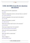 COSC 464 OSHA Exam Review Questions  and Answers
