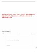 Microbiology Lab Final Exam &ndash; Actual 2025-2026 Exam with Verified Questions & Correct Answers