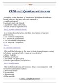 CRNI test 1 Questions and Answers 