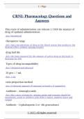 CRNI&colon; Pharmacology Questions and  Answers 