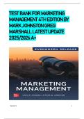 TEST BANK FOR MARKETING MANAGEMENT 4TH EDITION BY MARK JOHNSTON GREG MARSHALL LATEST UPDATE 2025&sol;2026 A&plus;