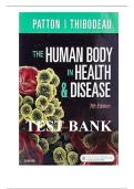 Test Bank For Human Body in Health & Disease 7th Edition By Kevin T&period; Patton&comma; PhD and Gary A&period; Thibodeau&comma; PhD 9780323402118 Chapter 1-25 Complete Guide &period;