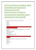 TCFP Aircraft Rescue Firefighter &lpar;ARFF&rpar; Exam With Actual Questions & Verified Answers&comma;Plus Rationales&sol;Expert Verified For Guaranteed Pass 2025&sol;2026 &sol;Latest Update&sol;Instant Download Pdf