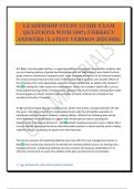 LEADERSHIP STUDY GUIDE EXAM QUESTIONS WITH 100&percnt; CORRECT ANSWERS &vert; LATEST VERSION 2025&sol;2026&period;