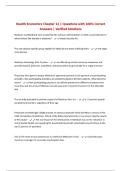 Health Economics Chapter 12 &vert; Questions with 100&percnt; Correct Answers &vert; Verified Solutions