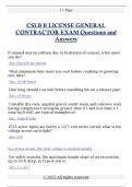CSLB B LICENSE GENERAL  CONTRACTOR EXAM Questions and  Answers
