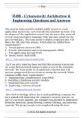 D488 - Cybersecurity Architecture &  Engineering Questions and Answers