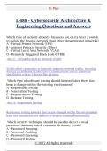 D488 - Cybersecurity Architecture &  Engineering Questions and Answers 