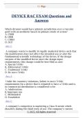 DEVICE RAC EXAM Questions and  AnswersDEVICE RAC EXAM Questions and  Answers