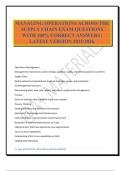 MANAGING OPERATIONS ACROSS THE SUPPLY CHAIN EXAM QUESTIONS WITH 100&percnt; CORRECT ANSWERS &vert; LATEST VERSION 2025&sol;2026&period;