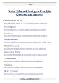 Ducks Unlimited Ecological Principles  Questions and Answers 