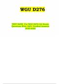 TEST BANK For WGU D276 OA Exams Questions With 100&percnt; Verified Answers 2025-2026