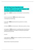 BIO 140 final Exam Questions and  Answers&vert;100&percnt; Correct&vert; Latest Update with  complete solutions &lpar;Grade A&plus;&rpar;