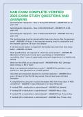 NAB EXAM COMPLETE VERIFIED 2025 EXAM STUDY QUESTIONS AND ANSWERS