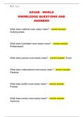 ASVAB - WORLD  KNOWLEDGE QUESTIONS AND  ANSWERS 