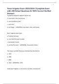Texas Irrigator Exam 2025&sol;2026 &vert; Complete Exam with 200 Actual Questions & 100&percnt; Correct Verified Answers