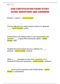 ESB CERTIFICATION EXAM STUDY  GUIDE QUESTIONS AND ANSWERS