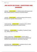 JMU NUTR 280 EXAM 1 QUESTIONS AND  ANSWERS